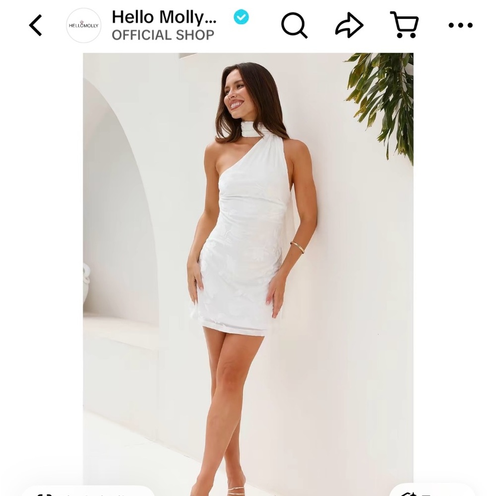 Elegant White One-Shoulder Dress